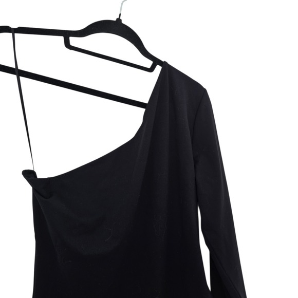 Abercrombie & Fitch One Shoulder Bodysuit Women XL Black Soft Stretch - Picture 3 of 6